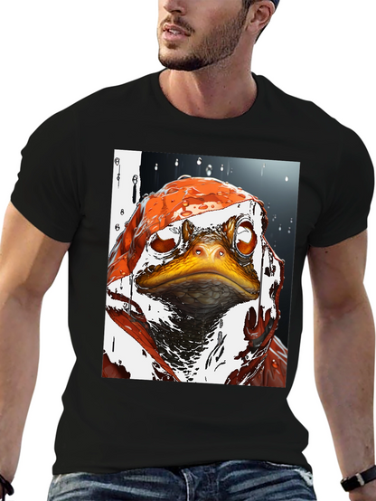 Camiseta Negra con Diseño de Rana Artística