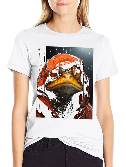 Camiseta Negra con Diseño de Rana Artística
