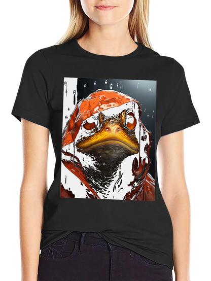 Camiseta Negra con Diseño de Rana Artística