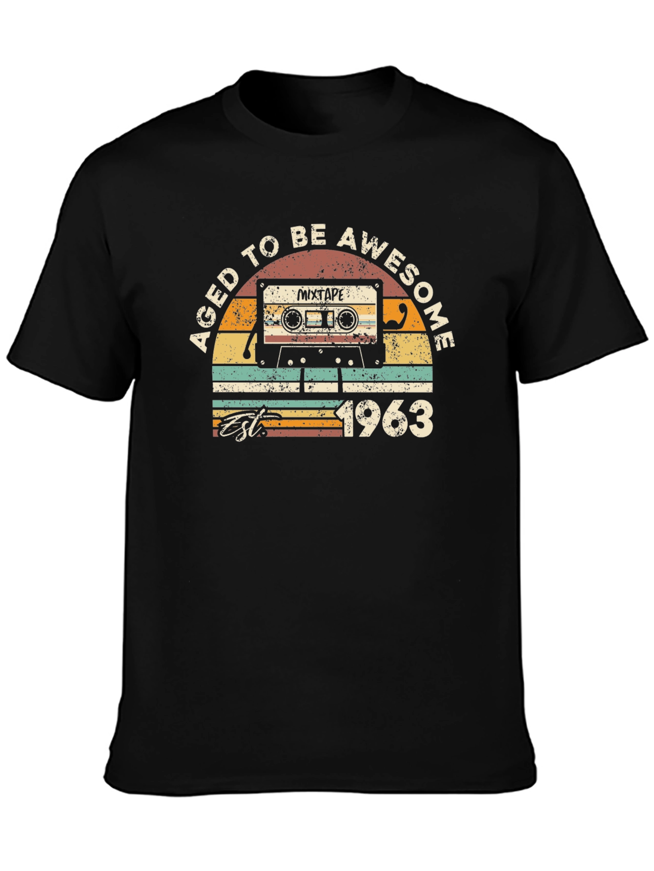 Camiseta Negra Aged to Be Awesome - Est. 1963