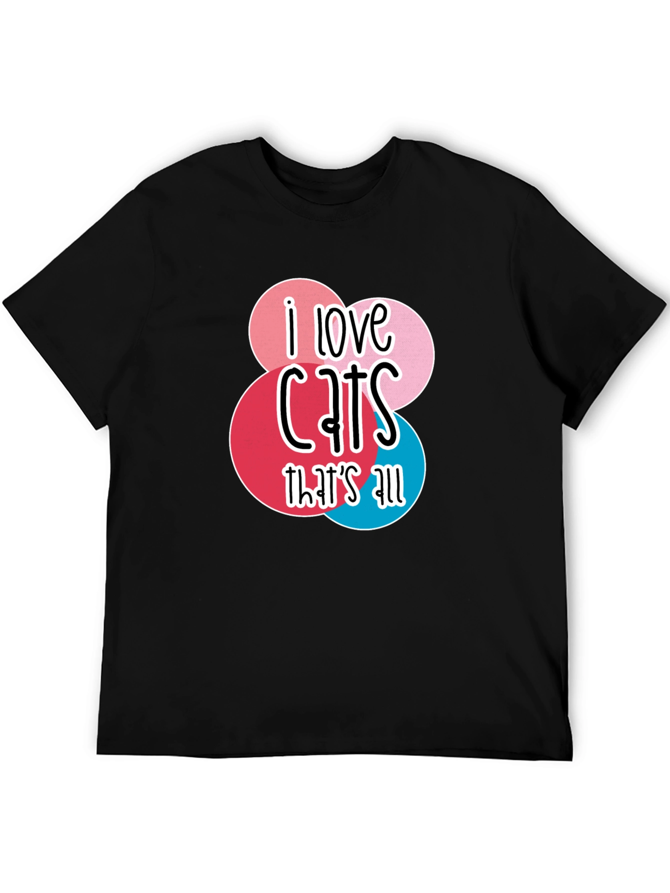 Camiseta Negra Amo los Gatos para Hombre