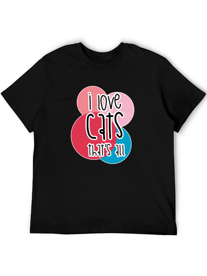 Camiseta Negra Amo los Gatos para Hombre