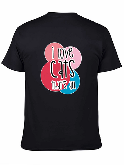 Camiseta Negra Amo los Gatos para Hombre