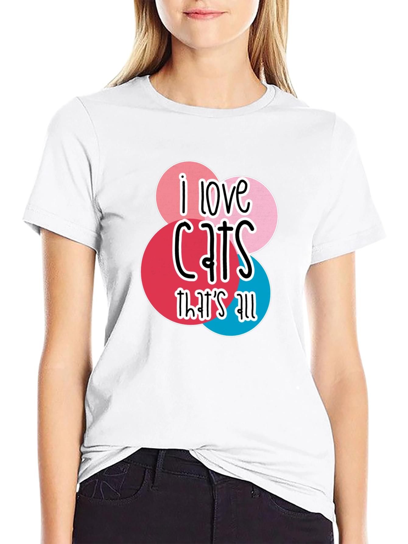 Camiseta Negra Amo los Gatos para Hombre