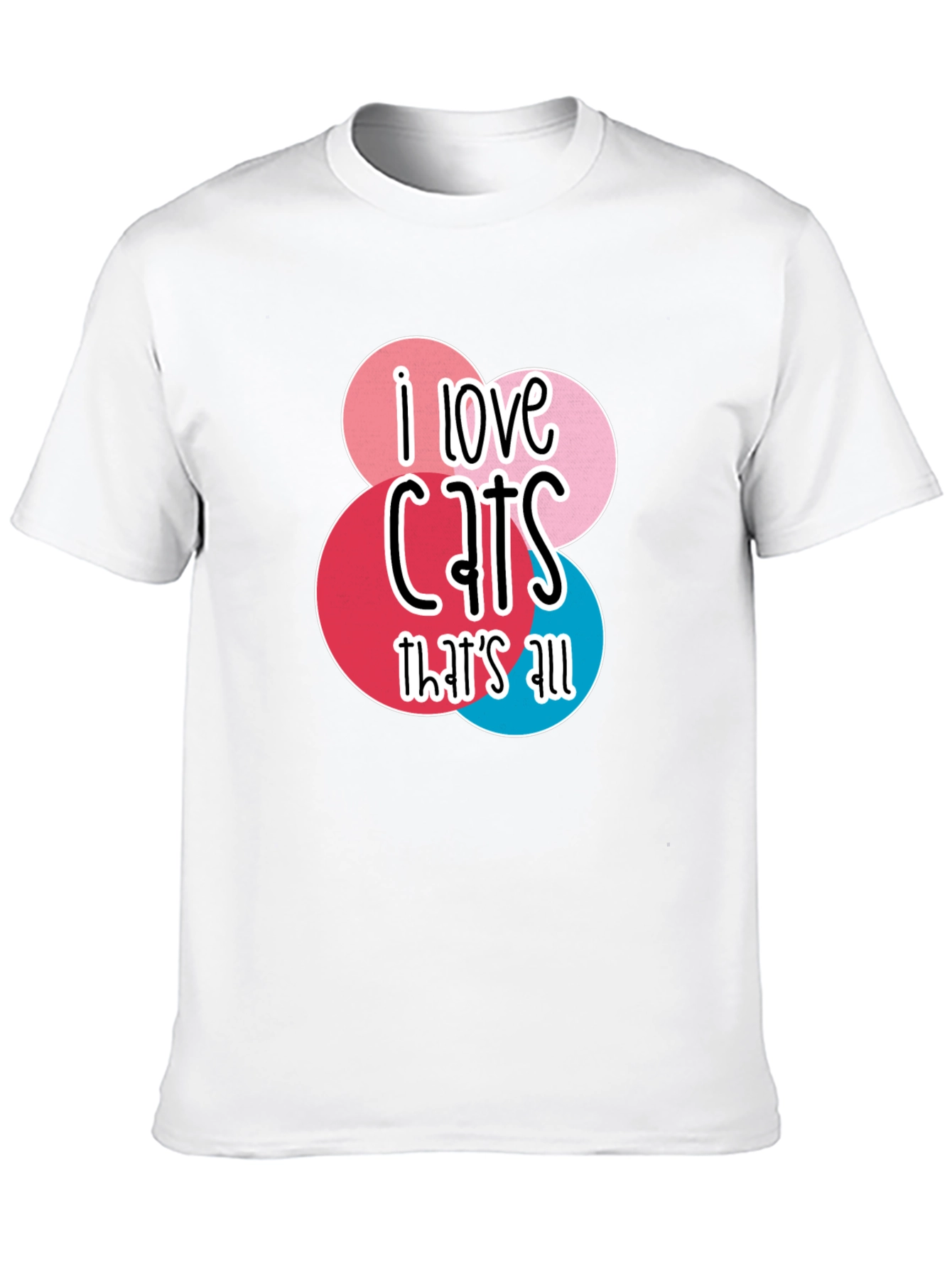 Camiseta Negra Amo los Gatos para Hombre