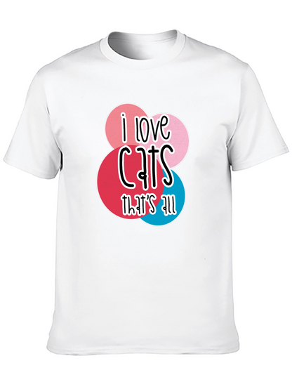 Camiseta Negra Amo los Gatos para Hombre