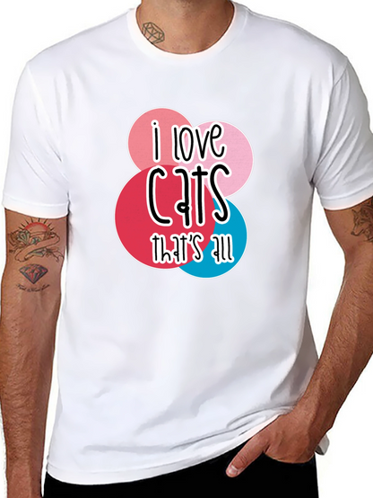 Camiseta Negra Amo los Gatos para Hombre