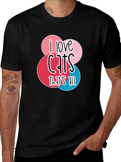 Camiseta Negra Amo los Gatos para Hombre
