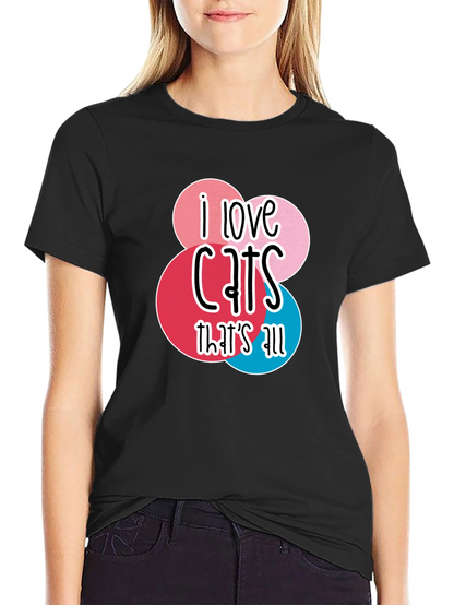 Camiseta Negra Amo los Gatos para Hombre