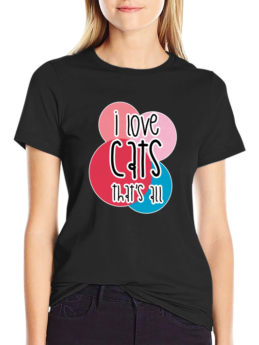 Camiseta Negra Amo los Gatos para Hombre