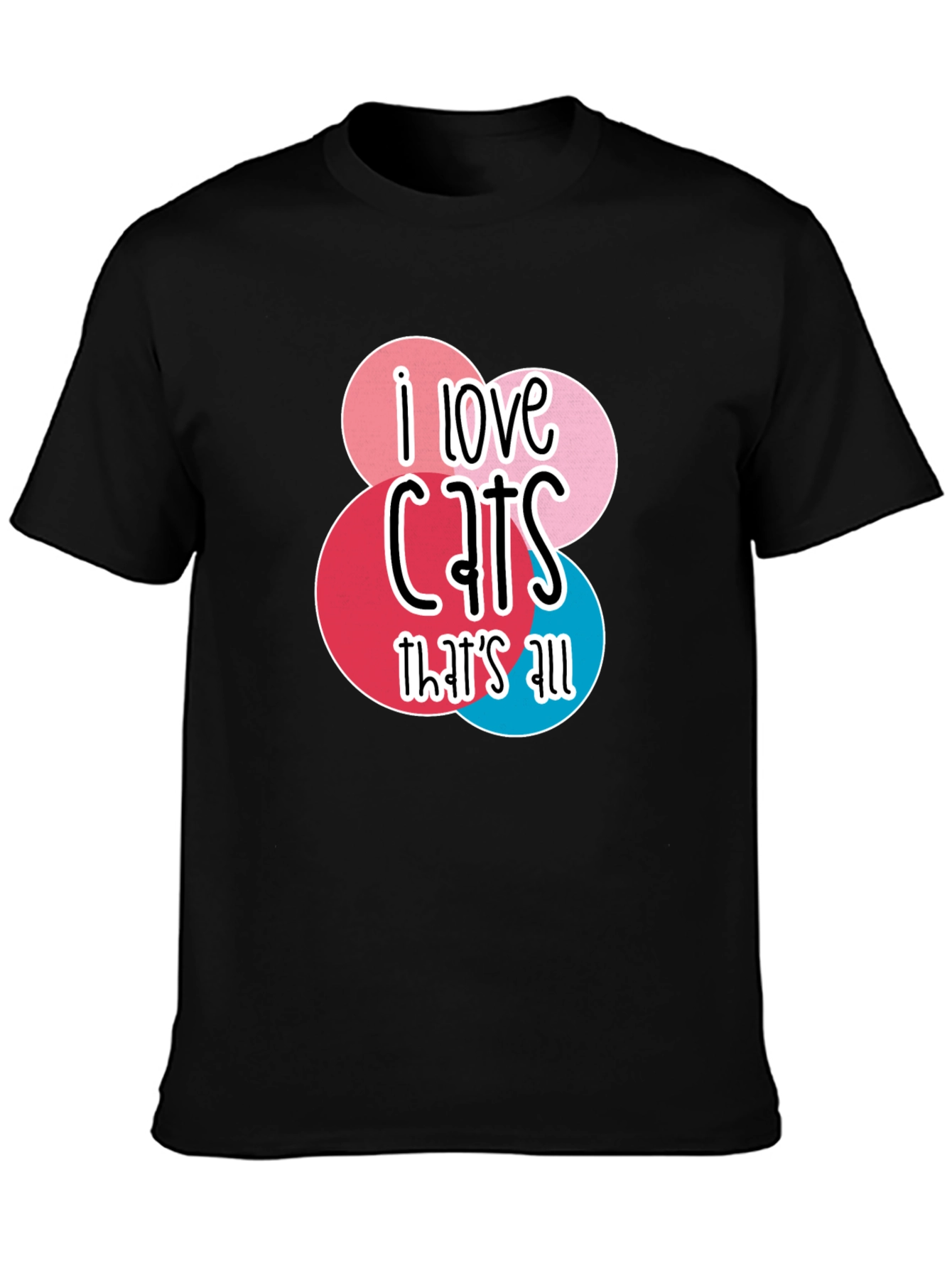 Camiseta Negra Amo los Gatos para Hombre