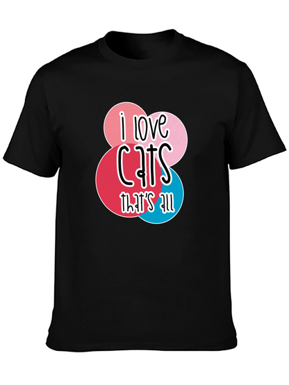 Camiseta Negra Amo los Gatos para Hombre