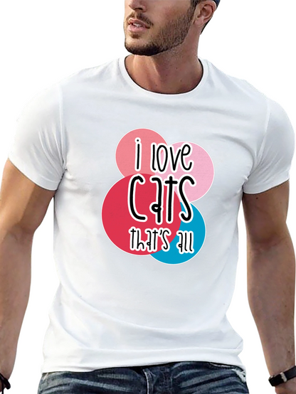 Camiseta Negra Amo los Gatos para Hombre