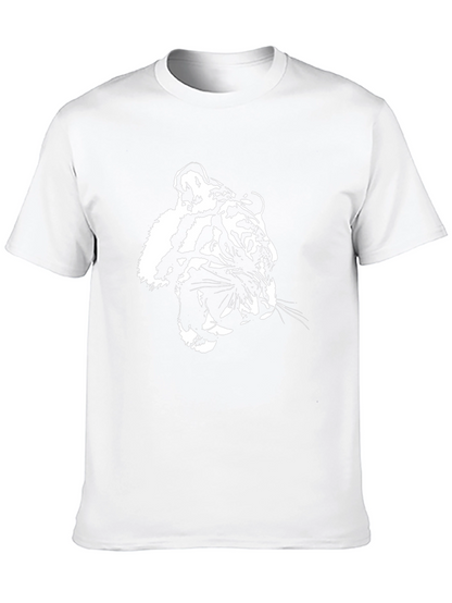 Camiseta Negra con Diseño de Tigre Blanco