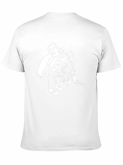 Camiseta Negra con Diseño de Tigre Blanco