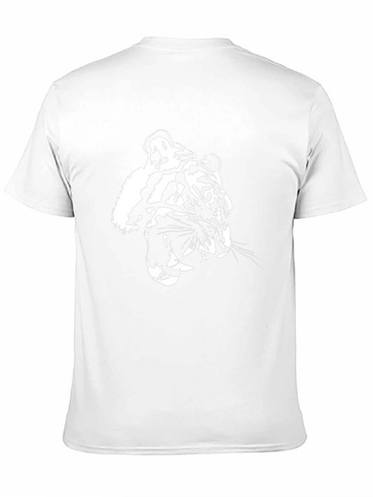 Camiseta Negra con Diseño de Tigre Blanco