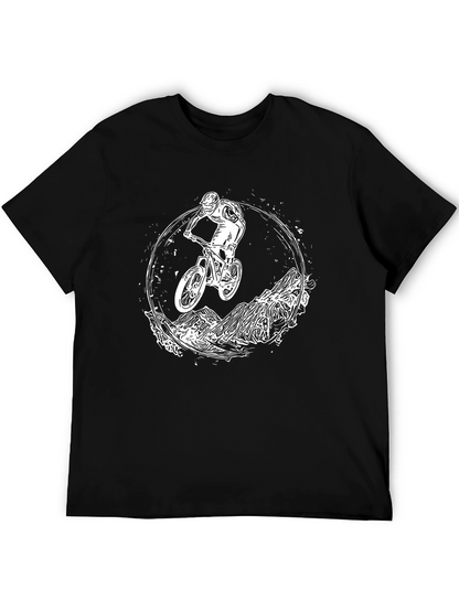 Camiseta Negra con Diseño de Bicicleta de Montaña