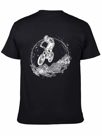 Camiseta Negra con Diseño de Bicicleta de Montaña