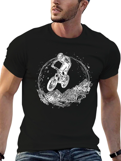 Camiseta Negra con Diseño de Bicicleta de Montaña