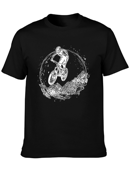 Camiseta Negra con Diseño de Bicicleta de Montaña