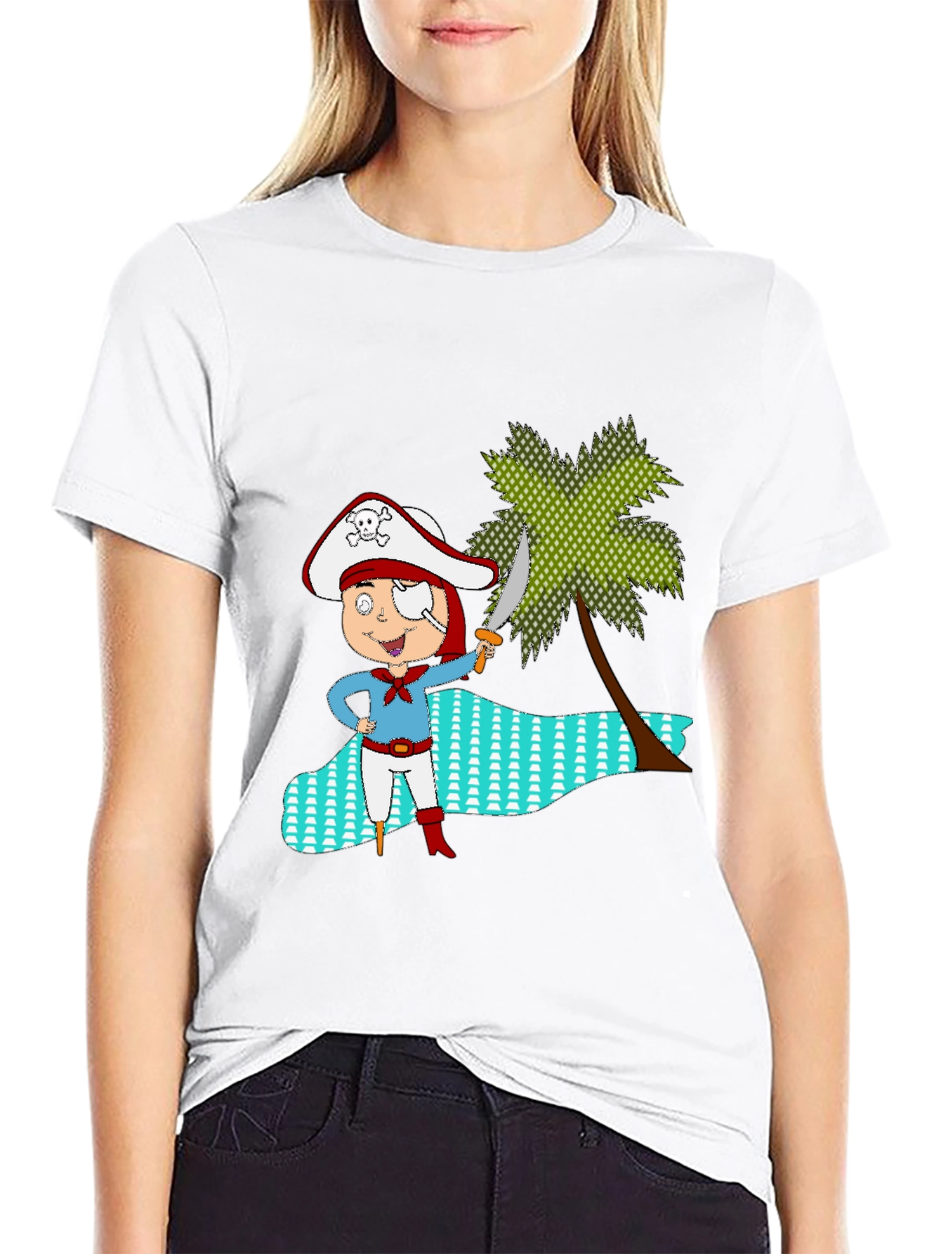Camiseta Negra con Diseño Pirata Infantil