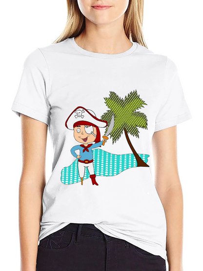 Camiseta Negra con Diseño Pirata Infantil