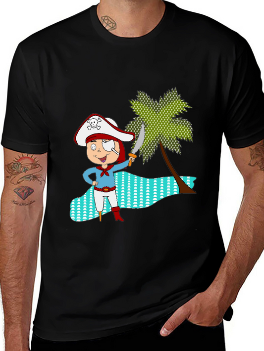 Camiseta Negra con Diseño Pirata Infantil