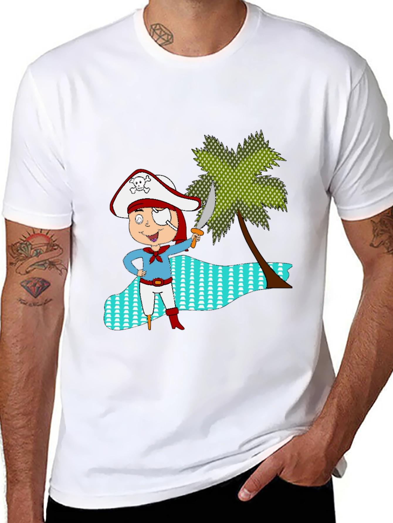 Camiseta Negra con Diseño Pirata Infantil