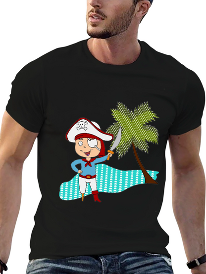 Camiseta Negra con Diseño Pirata Infantil