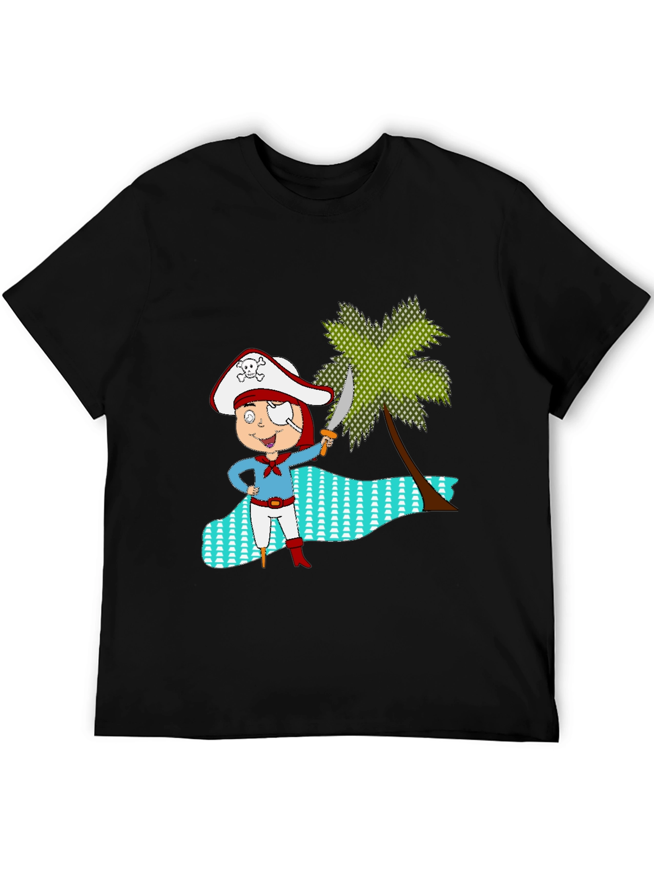 Camiseta Negra con Diseño Pirata Infantil