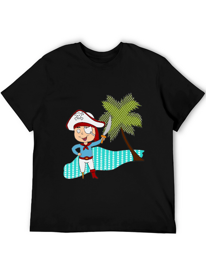 Camiseta Negra con Diseño Pirata Infantil