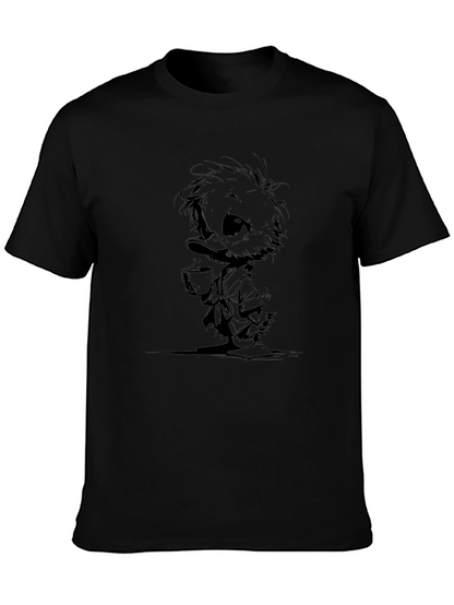 Camiseta Negra con Dibujo de Pato Bebiendo Té