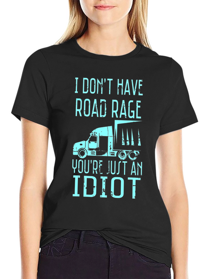 Camiseta Negra con Diseño Humorístico de Conducción
