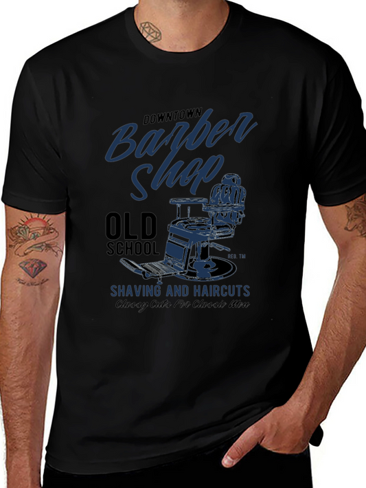 Camiseta Barber Shop Vintage para Hombre
