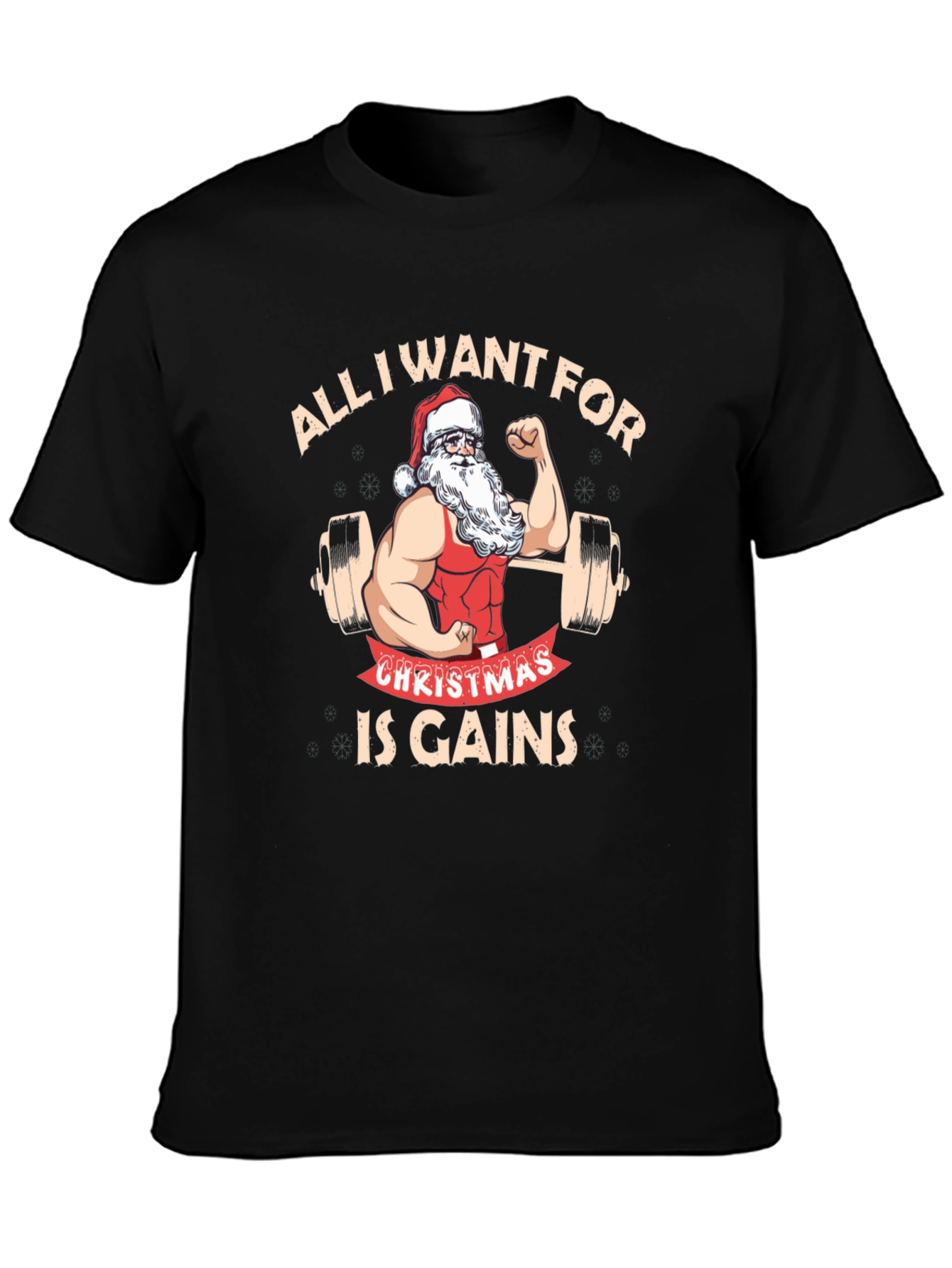 Camiseta Negra Navideña para Amantes del Fitness