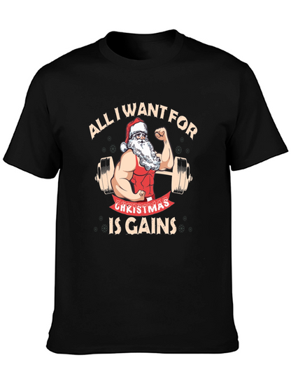 Camiseta Negra Navideña para Amantes del Fitness
