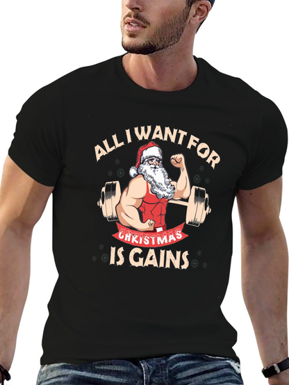 Camiseta Negra Navideña para Amantes del Fitness