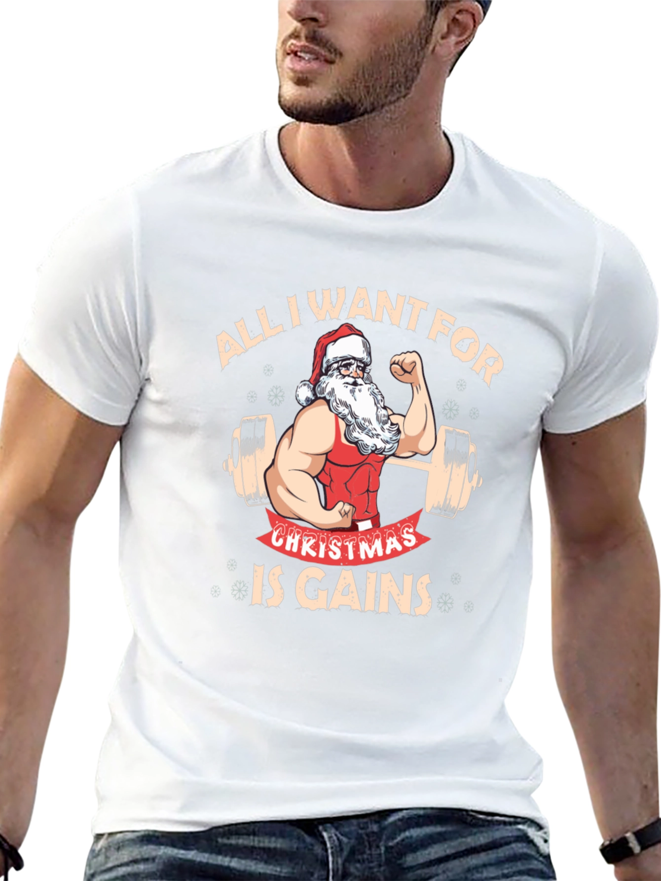 Camiseta Negra Navideña para Amantes del Fitness