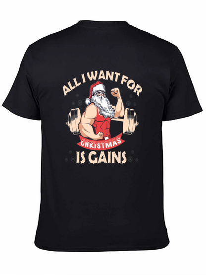 Camiseta Negra Navideña para Amantes del Fitness