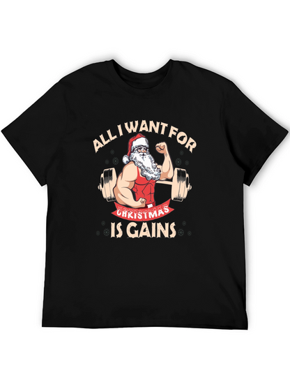 Camiseta Negra Navideña para Amantes del Fitness