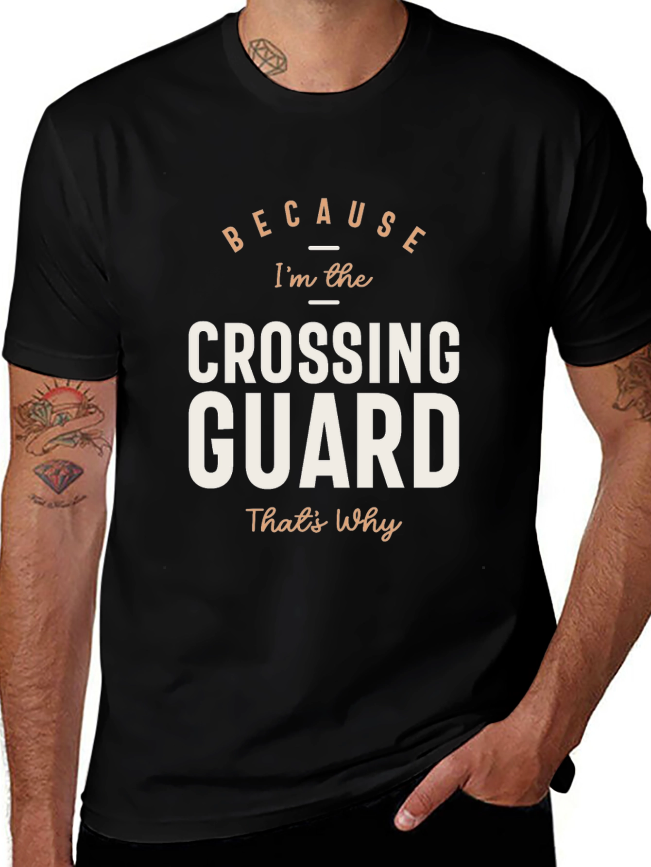 Camiseta Negra: Porque Soy el Guardia de Cruce