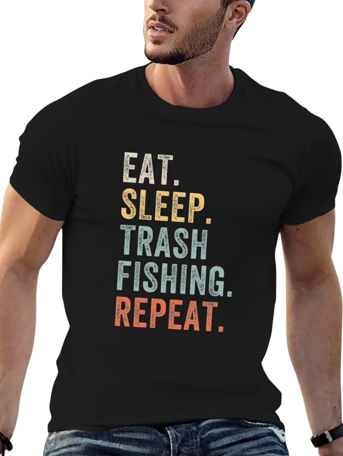 Camiseta Eat Sleep Trash Fishing Repeat para Hombre