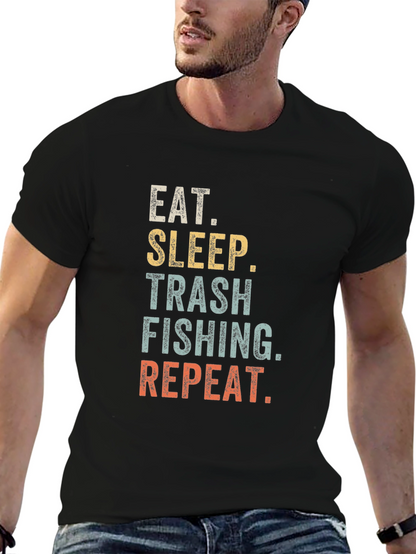 Camiseta Eat Sleep Trash Fishing Repeat para Hombre