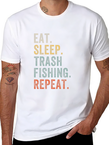 Camiseta Eat Sleep Trash Fishing Repeat para Hombre