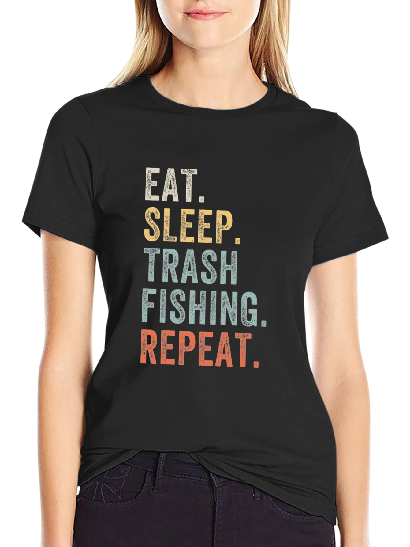 Camiseta Eat Sleep Trash Fishing Repeat para Hombre