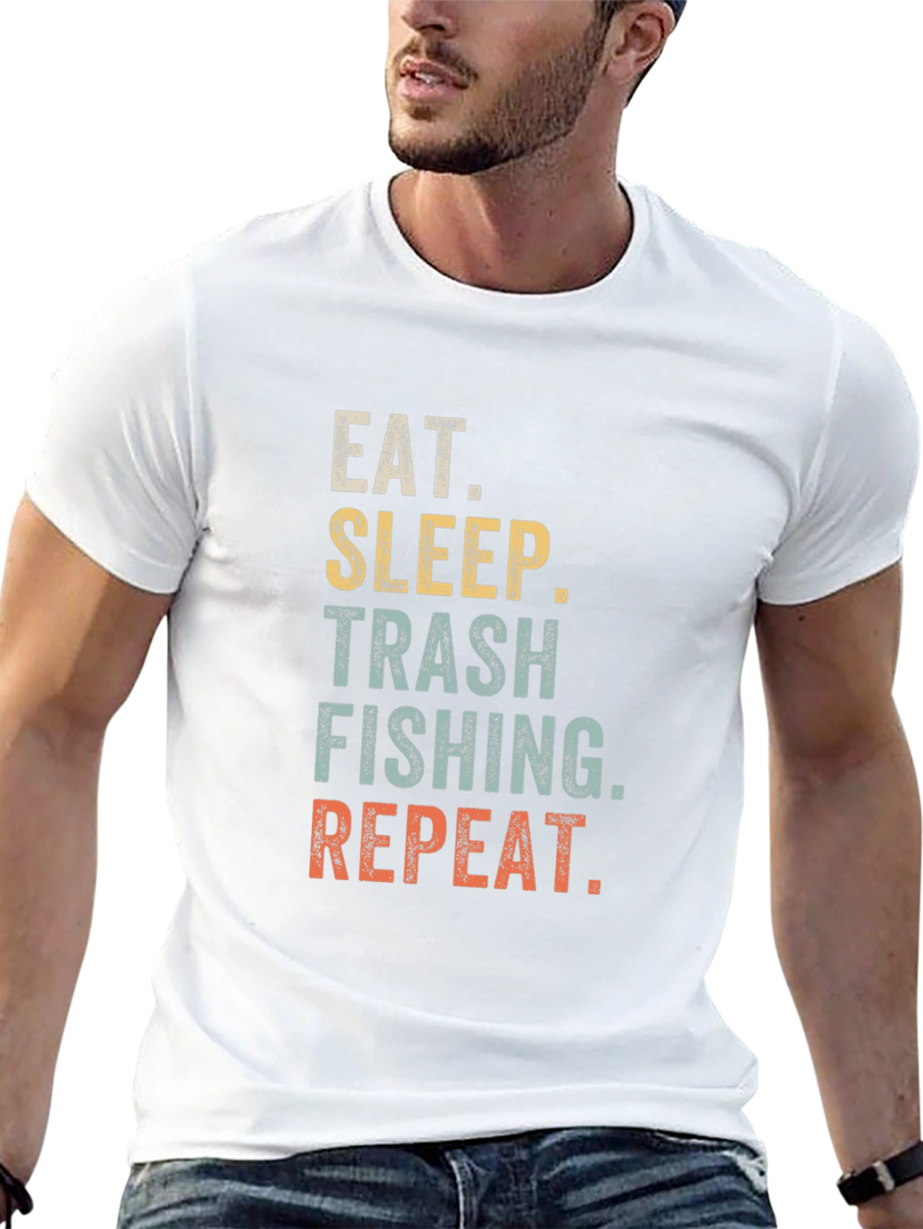 Camiseta Eat Sleep Trash Fishing Repeat para Hombre