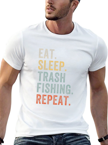 Camiseta Eat Sleep Trash Fishing Repeat para Hombre
