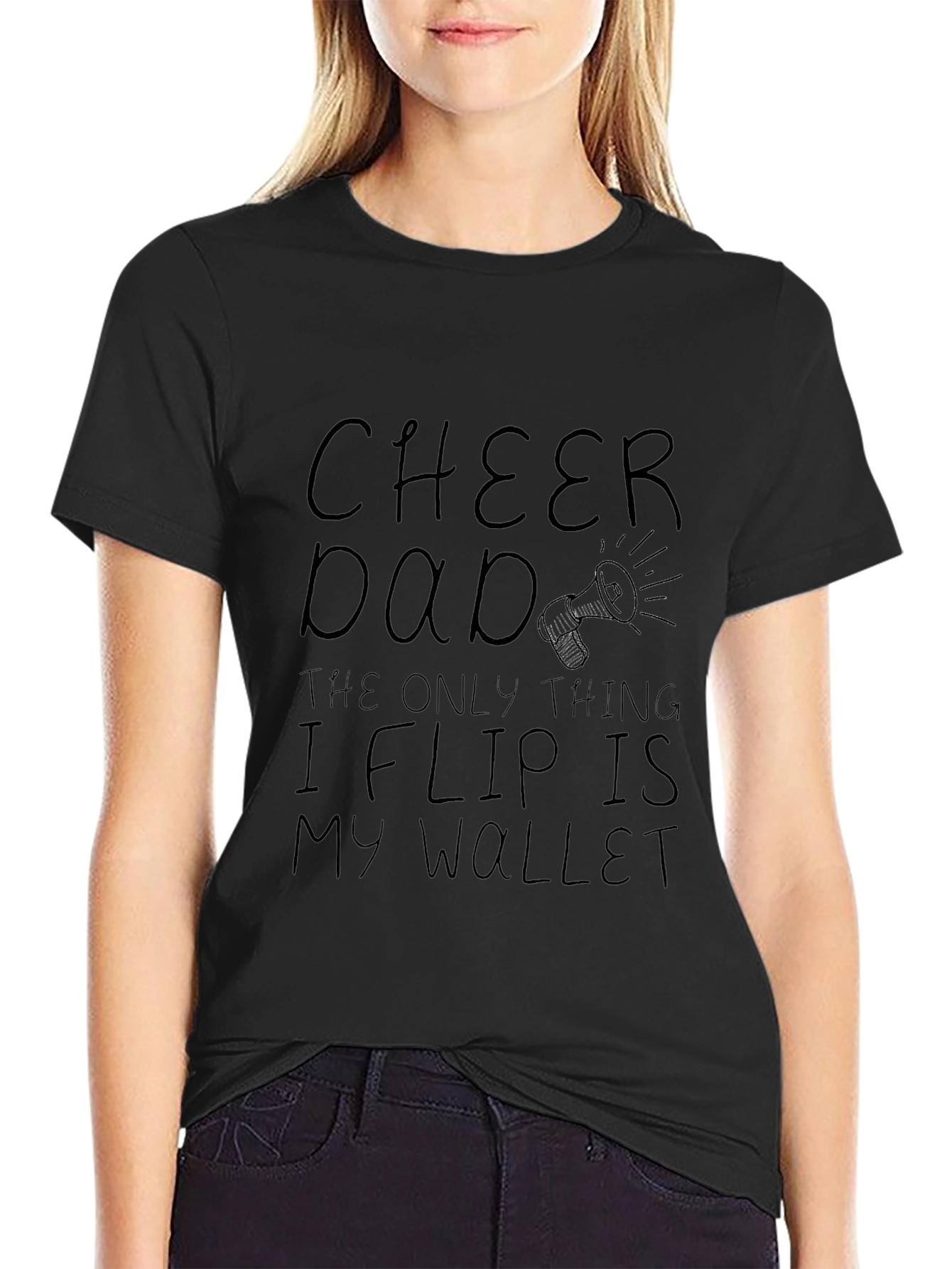 Camiseta Negra Cheer Dad