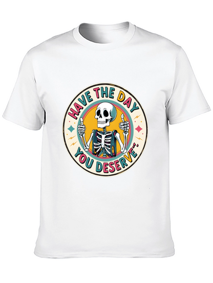 Camiseta Negra con Diseño de Esqueleto Optimista