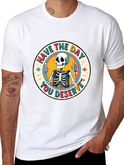 Camiseta Negra con Diseño de Esqueleto Optimista